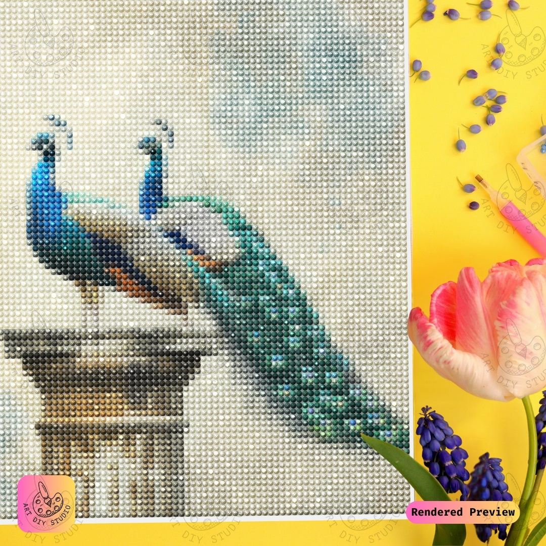 Artdiystudio Timeless Peacock Duo Diy Diamond Painting Kit A Graceful Touch Of Beauty 4