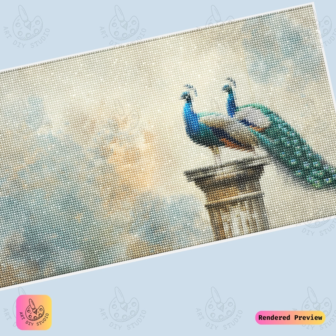 Artdiystudio Timeless Peacock Duo Diy Diamond Painting Kit A Graceful Touch Of Beauty