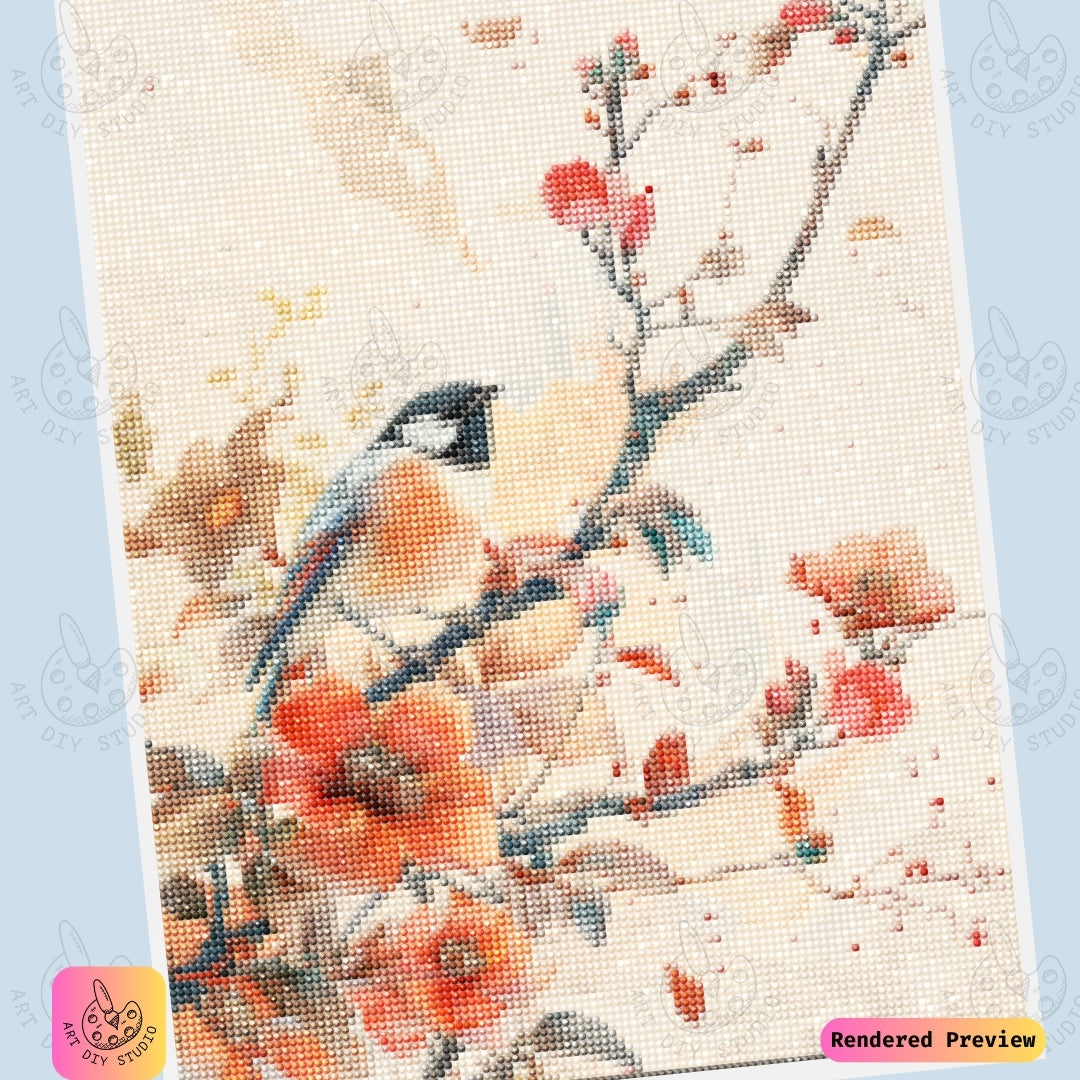 Artdiystudio Tranquil Chickadee Diy Diamond Painting Kit A Moment Of Peace In Nature