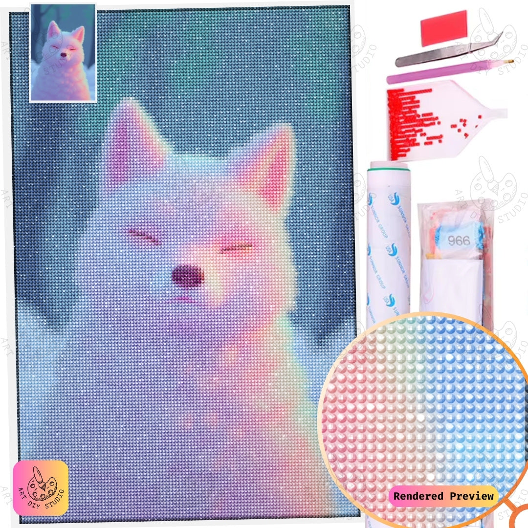 Artdiystudio Tranquil Fox Serenity Diy Diamond Painting Kit A Peaceful Dreamscape 5
