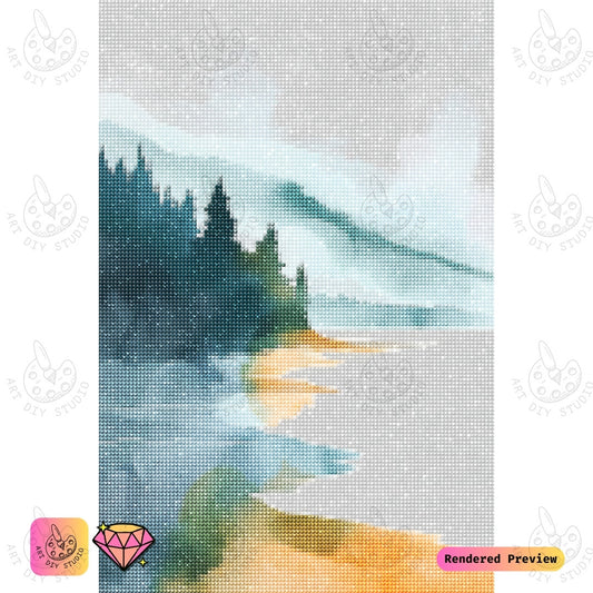 Artdiystudio Tranquil Reflections Diy Diamond Painting Kit A Serene Escape Into Nature 2