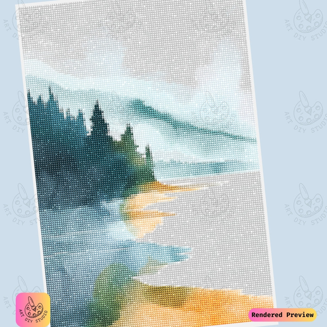 Artdiystudio Tranquil Reflections Diy Diamond Painting Kit A Serene Escape Into Nature 6