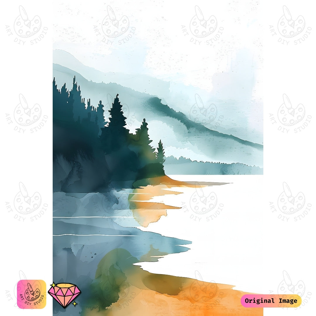 Artdiystudio Tranquil Reflections Diy Diamond Painting Kit A Serene Escape Into Nature