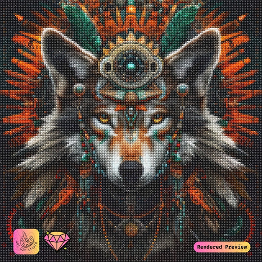 Artdiystudio Tribal Wolf Majesty Diy Diamond Painting Kit A Symbol Of Strength And Spirit 2