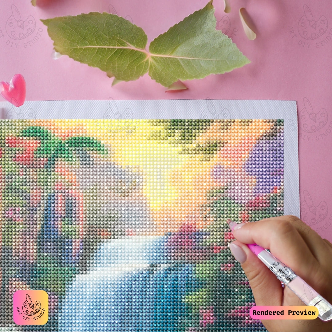 Artdiystudio Tropical Oasis Elephant Diy Diamond Painting Kit A Serene Beauty In Art 4