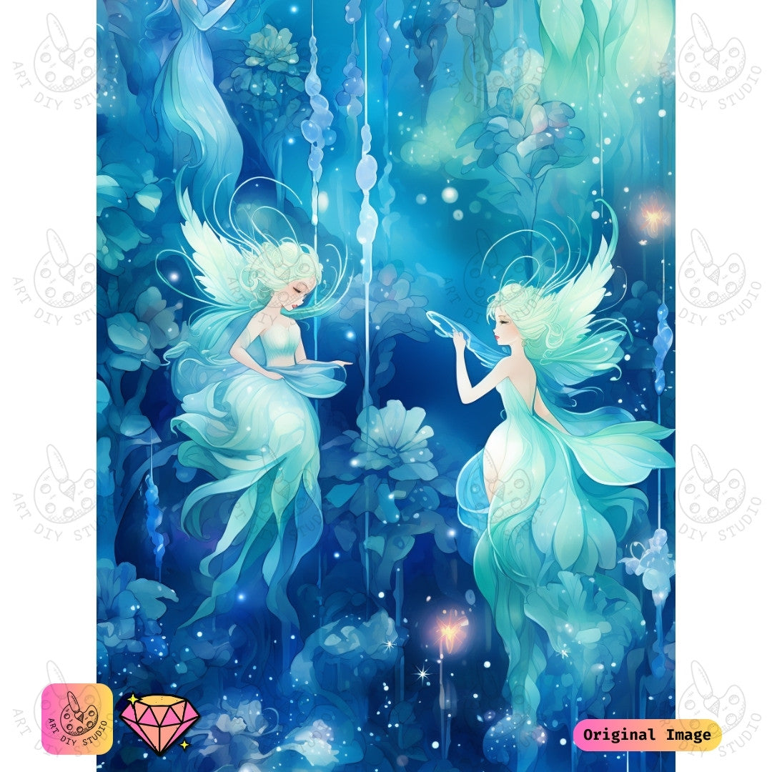 Artdiystudio Twilight Blossom Fairies Diy Diamond Painting Kit Dive Into A World Of Dreamy Enchantment