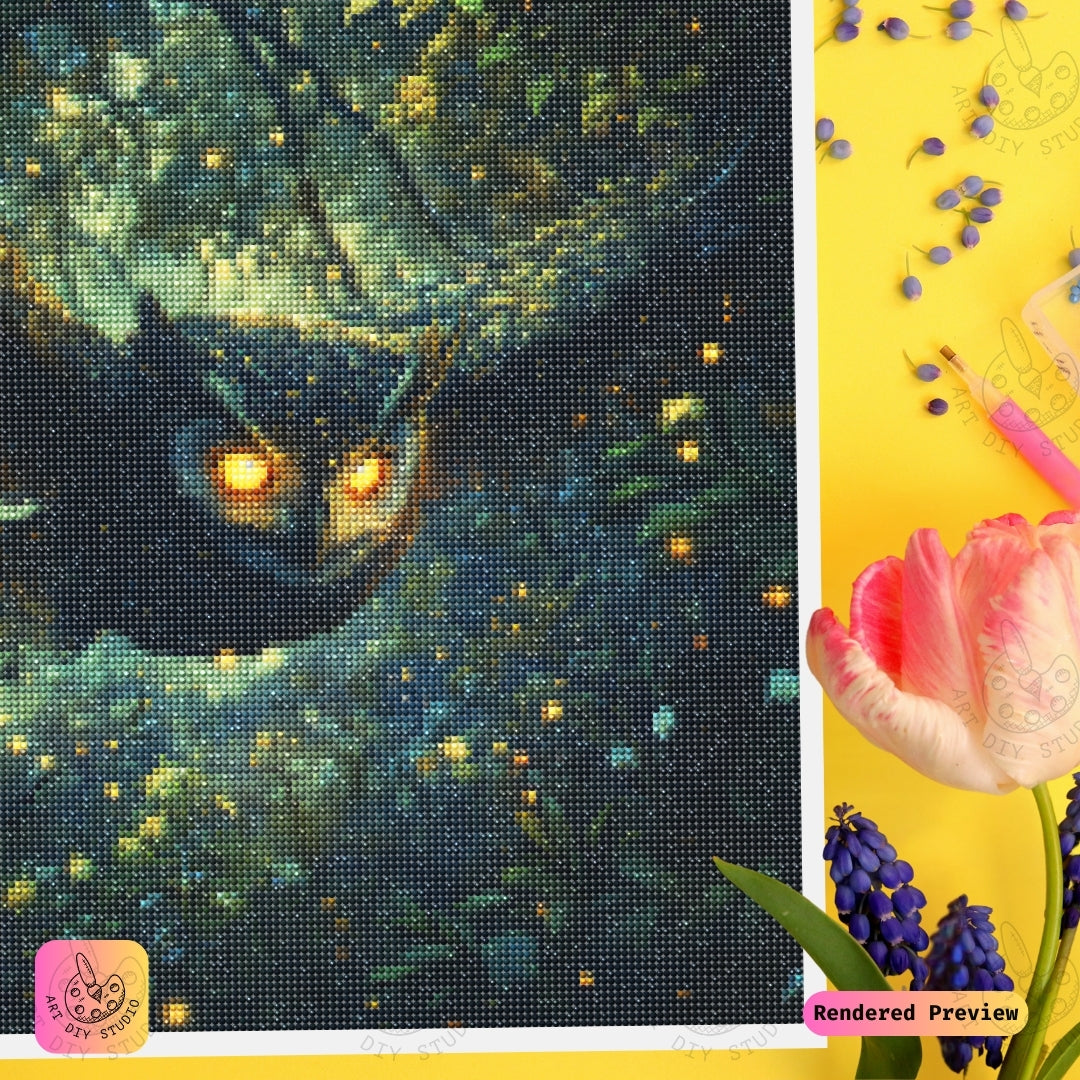 Artdiystudio Twilight Forest Guardian Diy Diamond Painting Kit A Magical Owl Adventure 3