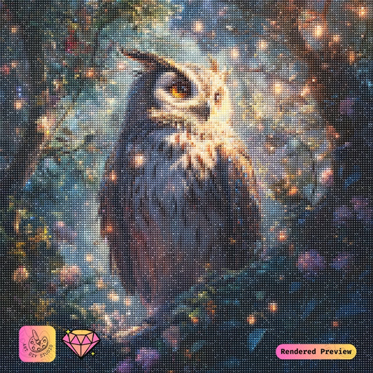 Artdiystudio Twilight Majesty Owl Diy Diamond Painting Kit A Regal Forest Glow 2