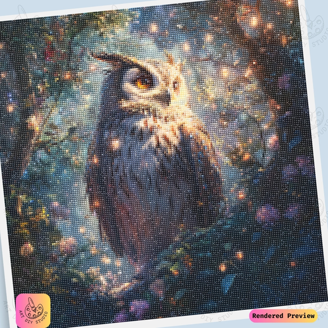 Artdiystudio Twilight Majesty Owl Diy Diamond Painting Kit A Regal Forest Glow 6