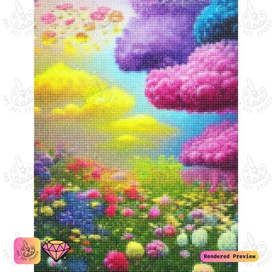 Artdiystudio Vibrant Cloudscape Garden Diy Diamond Painting Kit A Magical World Of Color 2
