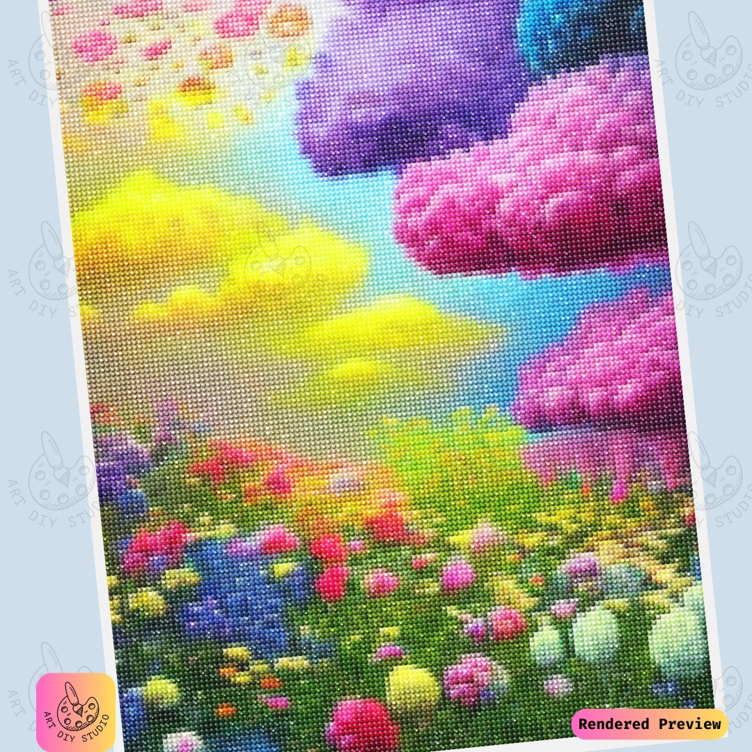 Artdiystudio Vibrant Cloudscape Garden Diy Diamond Painting Kit A Magical World Of Color 6