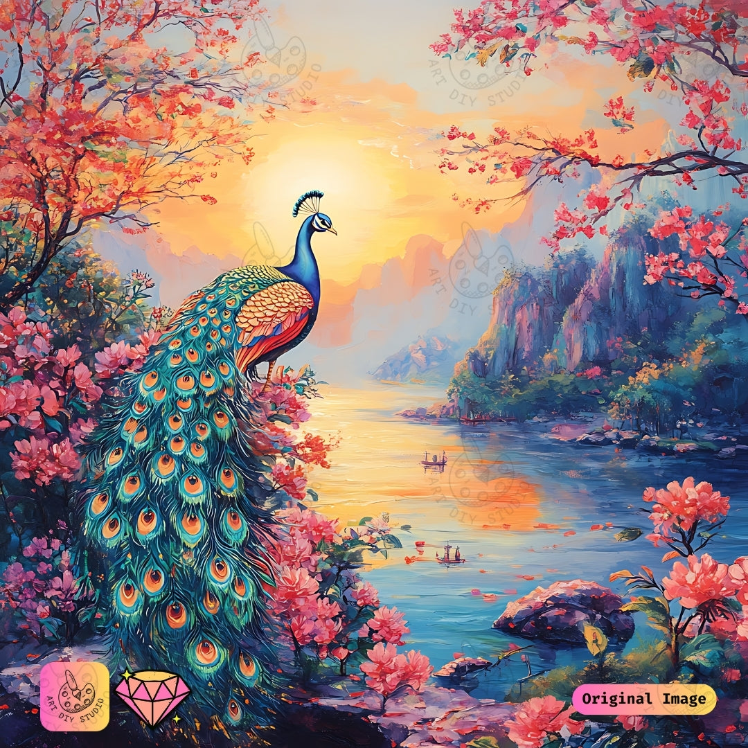 Artdiystudio Vibrant Peacock Serenity Diy Diamond Painting Kit Craft A Masterpiece Of Peace And Beauty 6