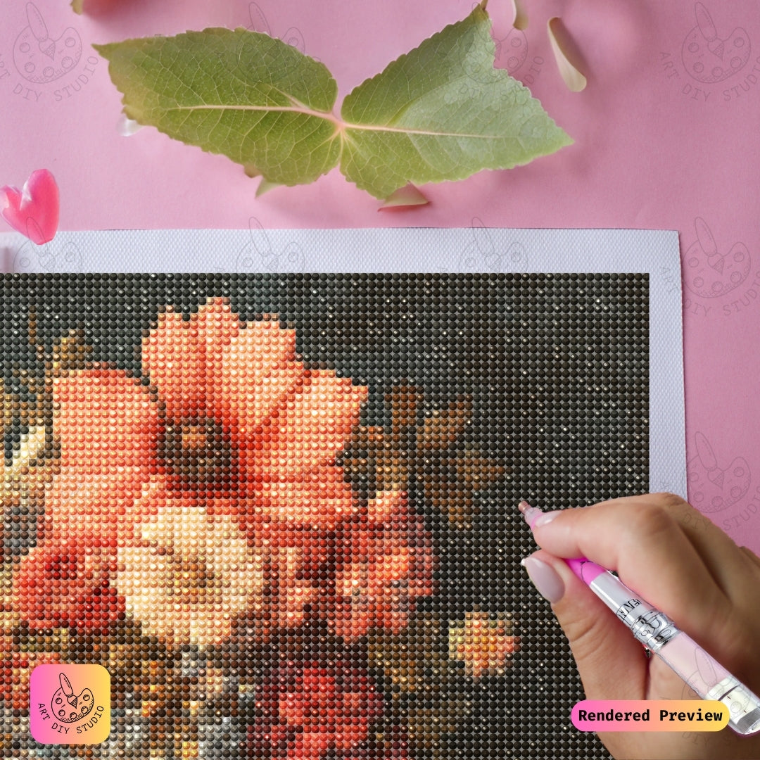 Artdiystudio Vintage Floral Skull Diy Diamond Painting Kit A Timeless Blend Of Elegance And Symbolism 4