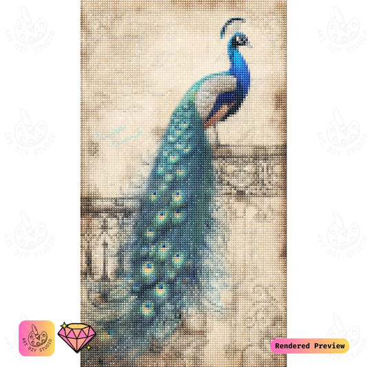 Artdiystudio Vintage Peacock Elegance Diy Diamond Painting Kit A Classic Masterpiece Of Timeless Beauty 5