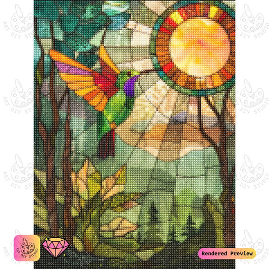 Artdiystudio Vivid Hummingbird Diy Diamond Painting Kit A Burst Of Natures Colors 2