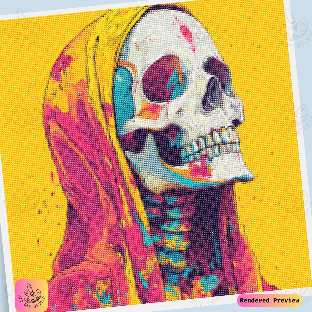 Artdiystudio Vivid Veil Skull Diy Diamond Painting Kit Abstract Art In Motion 6