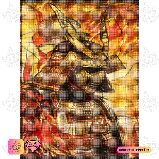Artdiystudio Warriors Fury Diy Diamond Painting Kit A Fiery Tribute To The Samurai Spirit 2