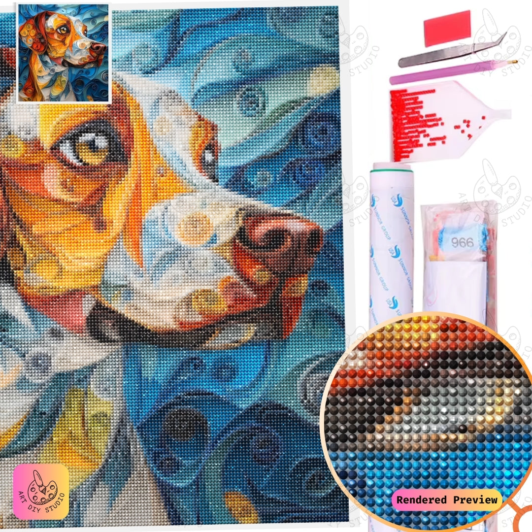 Artdiystudio Whimsical Pups Portrait Diy Diamond Painting Kit A Colorful Craft For Dog Lovers 2