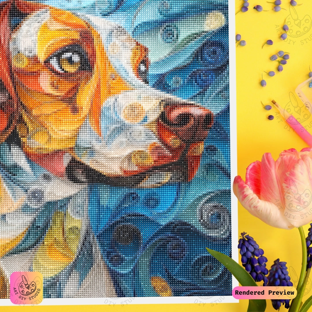 Artdiystudio Whimsical Pups Portrait Diy Diamond Painting Kit A Colorful Craft For Dog Lovers 4