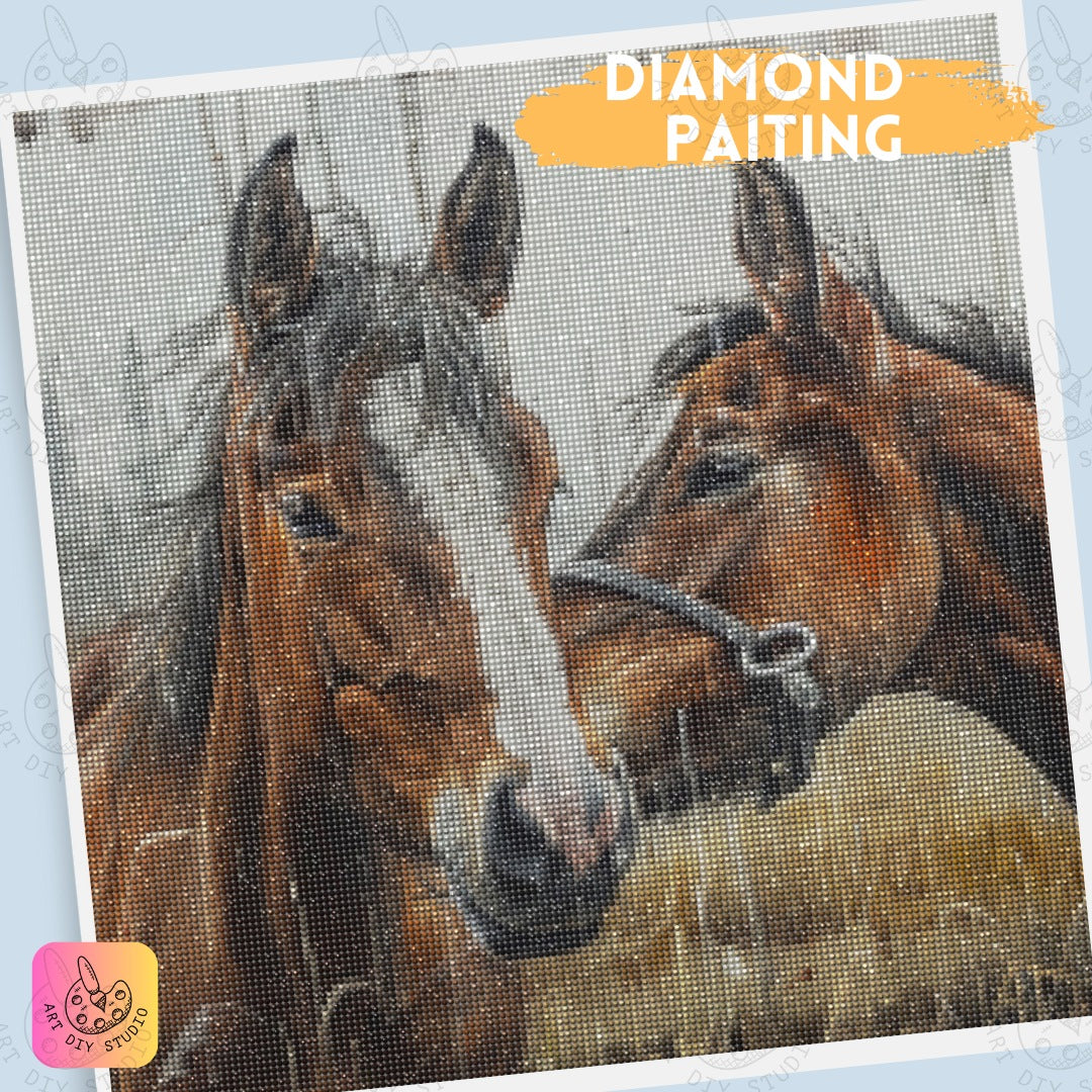 Artdiystudio Whispers Between Friends Diy Diamond Painting Kit Capture The Bond Of Horse 4