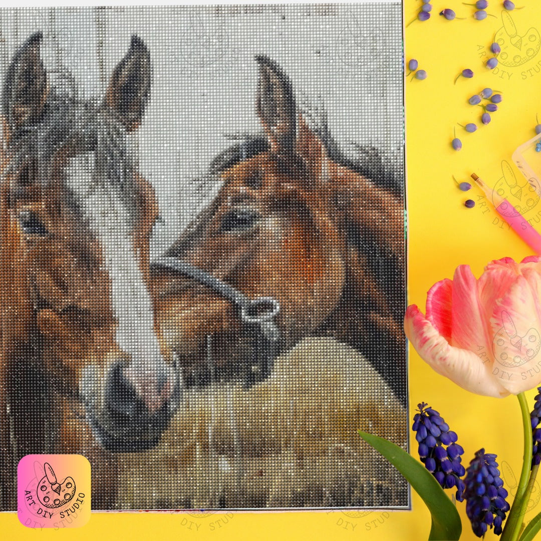 Artdiystudio Whispers Between Friends Diy Diamond Painting Kit Capture The Bond Of Horse 6