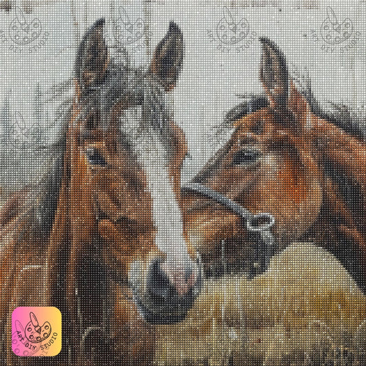 Artdiystudio Whispers Between Friends Diy Diamond Painting Kit Capture The Bond Of Horse 7