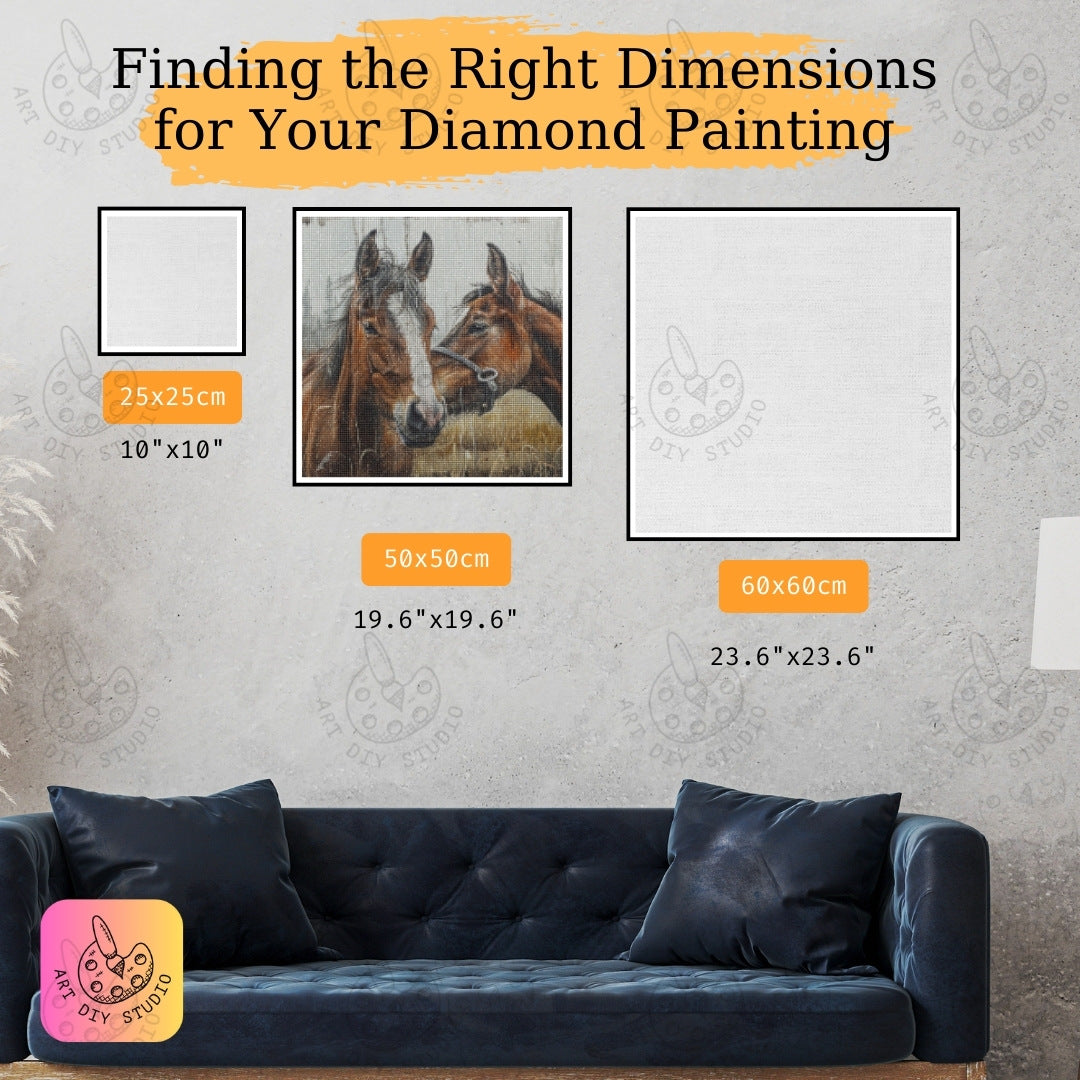 Artdiystudio Whispers Between Friends Diy Diamond Painting Kit Capture The Bond Of Horse