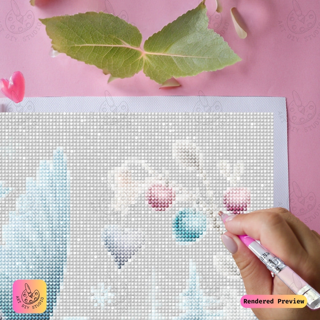 Artdiystudio Winter Heart Hummingbird Diy Diamond Painting Kit A Snowy Flight Of Love 4
