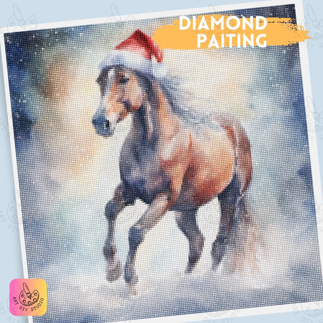 Artdiystudio Winter Wanderer Stallion Diy Diamond Painting Kit A Holiday Adventure Awaits 4