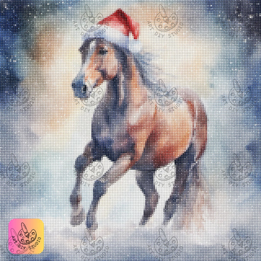 Artdiystudio Winter Wanderer Stallion Diy Diamond Painting Kit A Holiday Adventure Awaits 7