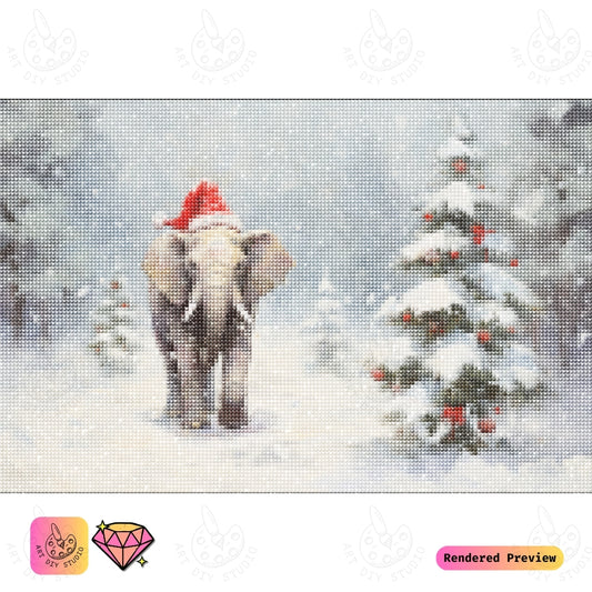 Artdiystudio Winter Wonderland Elephant Diy Diamond Painting Kit A Holiday Magic In Art 2