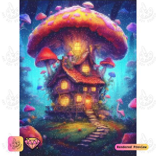 Artdiystudio Woodland Mushroom Cottage Diy Diamond Painting Kit A Cozy Magical Escape In Art 2