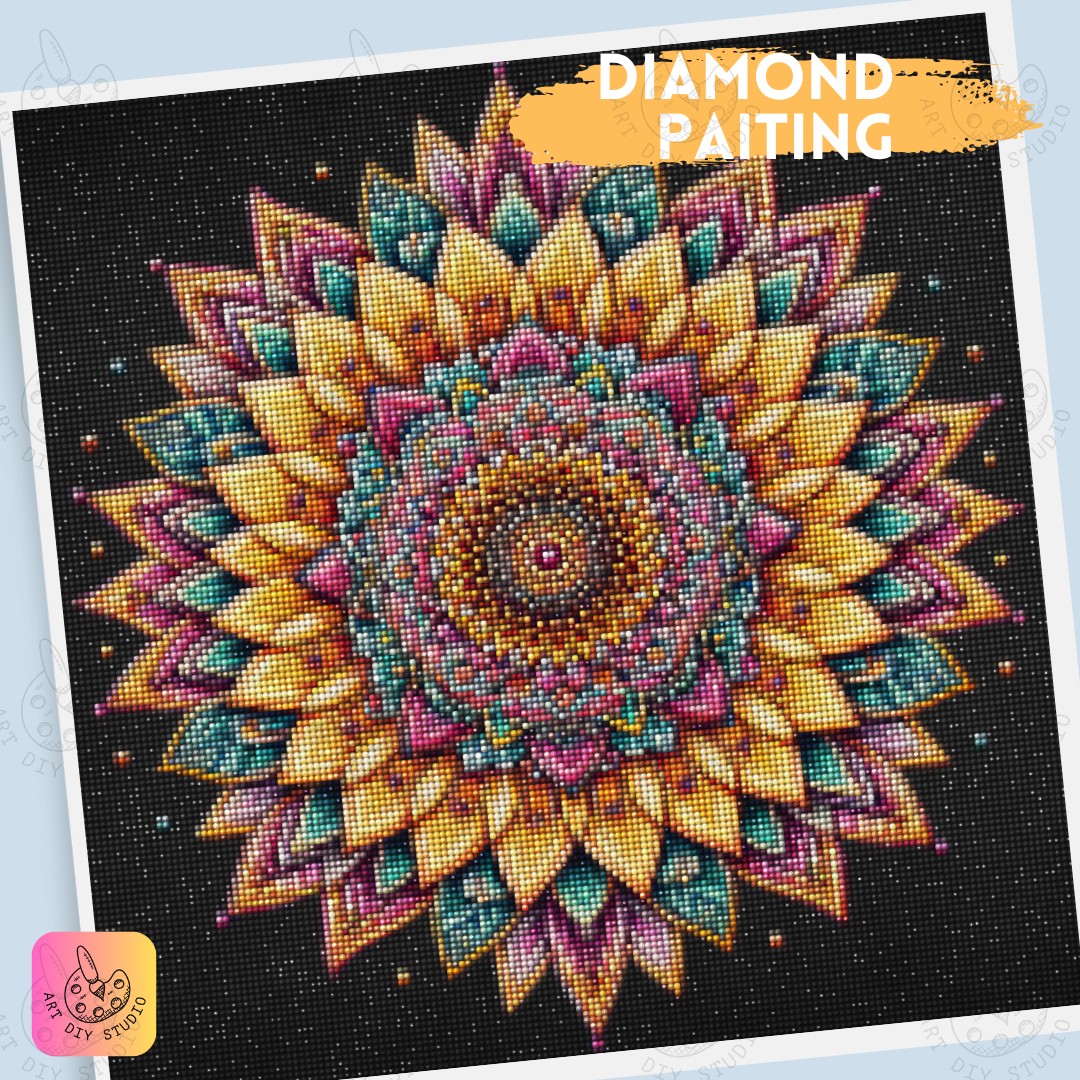 Artdiystudio Zen Blossom Mandala Diy Diamond Painting Kit Create Calm Through Art 4