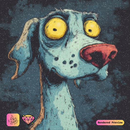 Artdiystudio Zombiedogs Gaze Diy Diamond Painting Kit A Spooky Quirky Craft 5