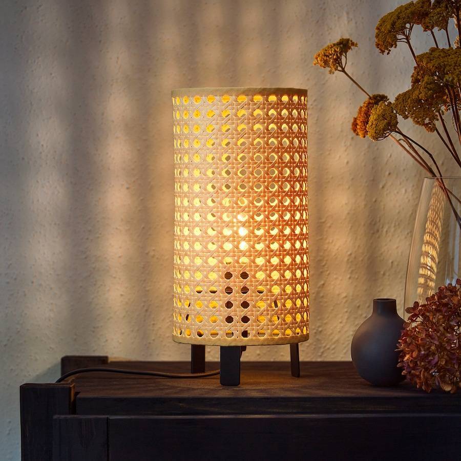 Cane Weave Rattan Table Lamp