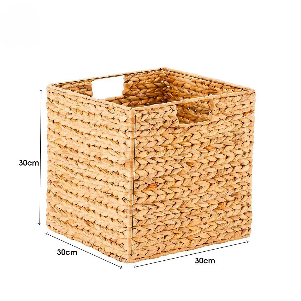 Square Handwoven Water Hyacinth Basket