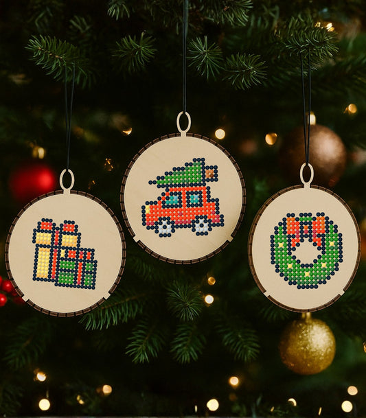 Wood Gem Minis – Christmas Ornament (Set of 3)