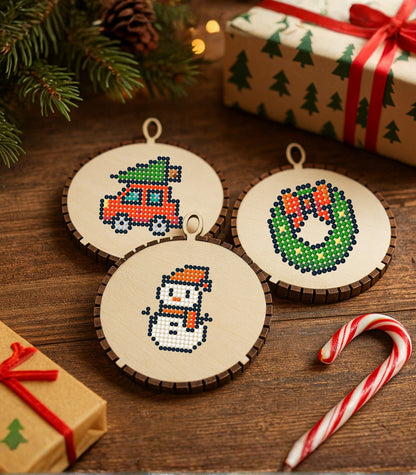 Wood Gem Minis – Christmas Ornament (Set of 3)