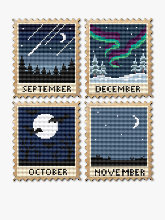 Wood Gem Minis™ - Night Sky Calendar Stamps