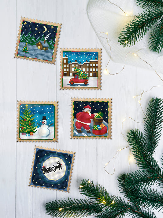 Wood Gem Minis - Holiday Stamps
