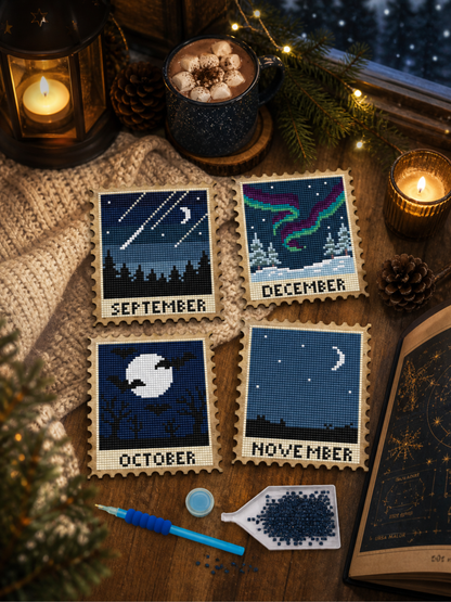 Wood Gem Minis™ - Night Sky Calendar Stamps