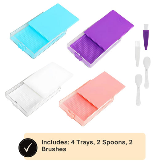 4pcs Diamond Painting Drill Tray Set with Multi-Compartment Design 11