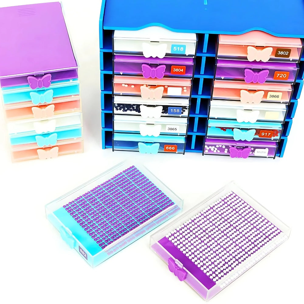 4pcs Diamond Painting Drill Tray Set with Multi-Compartment Design 13