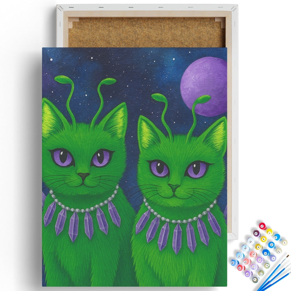 Alien Cats from Planet Meow Paint by Numbers Kit
