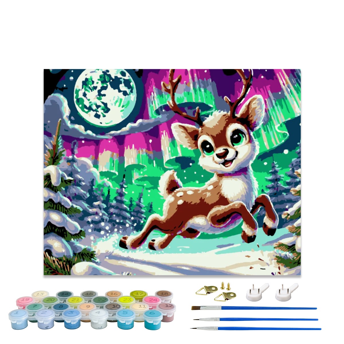 Aurora Reindeer Dance Paint By Numbers Kit