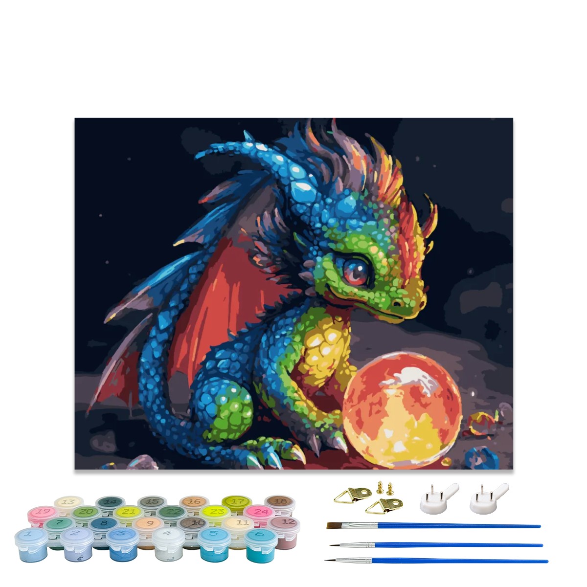 Baby Dragon's Glow Paint by Numbers Kit