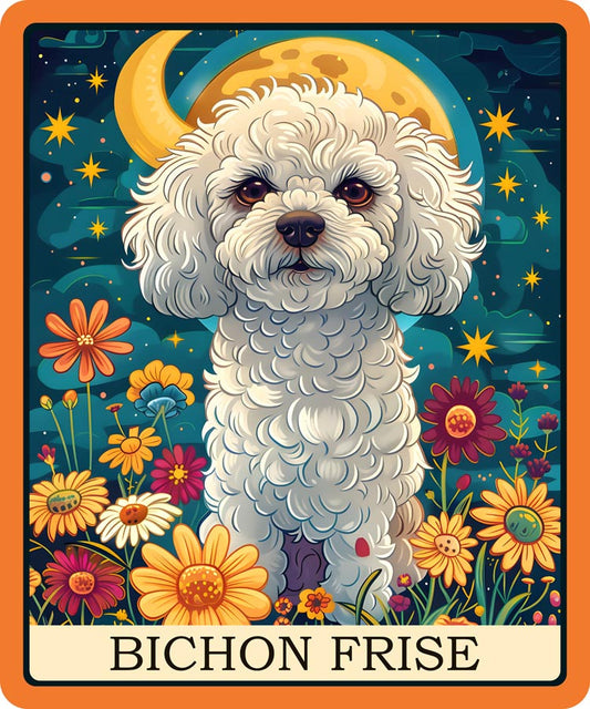 Bichon Frise Moonlit Garden