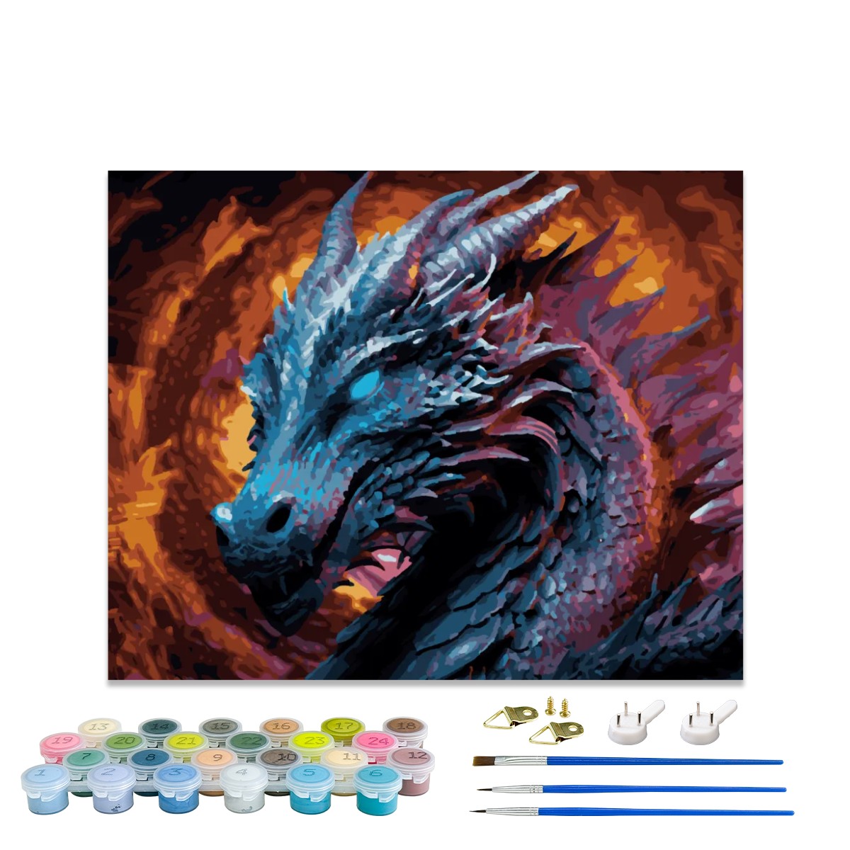 Blazing Shadow Dragon Paint by Numbers Kit