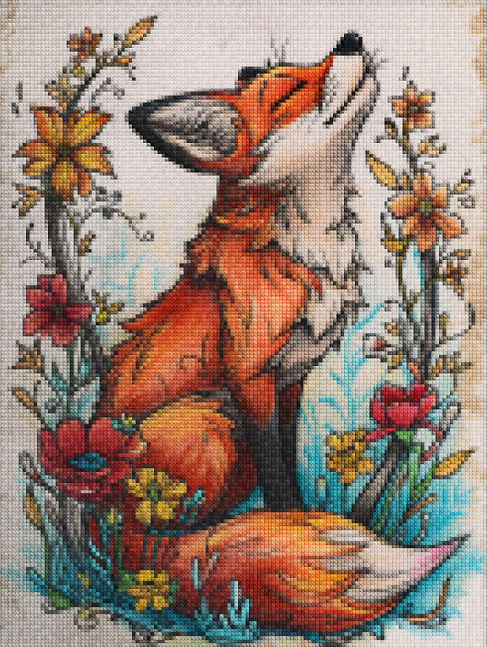 Blossoming-Woodland-Fox-Diamond-Art-Kits
