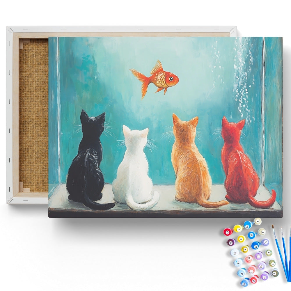 Cats and Goldfish Paint by Numbers Kit